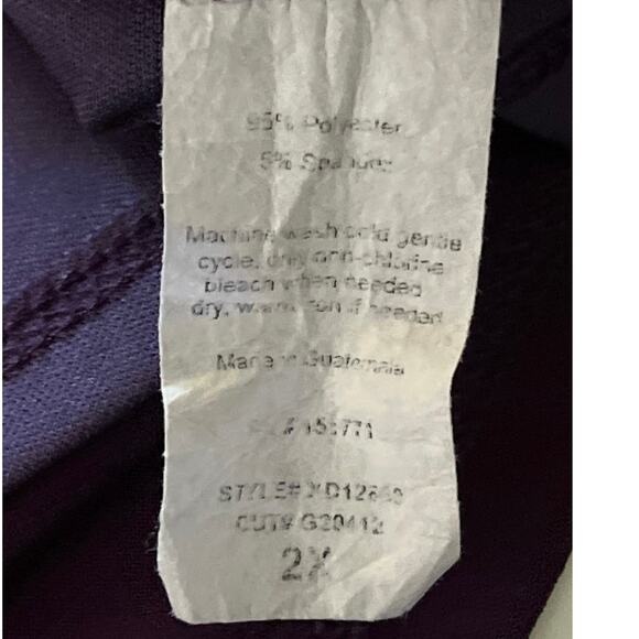 Gilli Purple Faux Wrap Dress Womens Size 2X Midi Stretchy Work Church Feminine - Picture 6 of 11